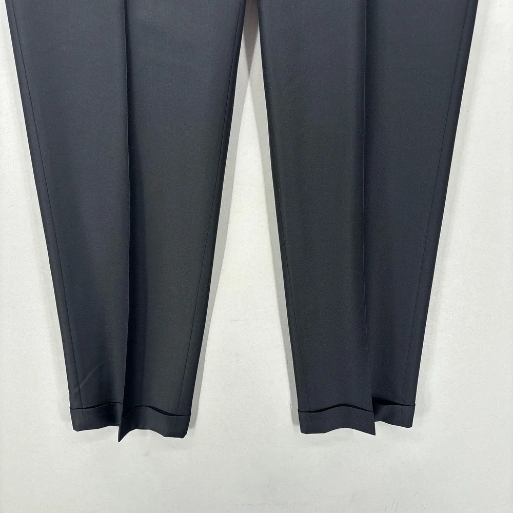 Samuelsohn Pants Mens 34x30 Black Super 110s Wool Flat Front Dress Cuffed Canada